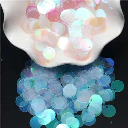 Lose PVC-Pailletten mit Loch, Pailletten, 20 mm, lose, runde, große silberne Pailletten, 2 cm Löcher, Konfetti, DIY, Hochzeit, Schmuck, Kleidung, Taschenzubehör, S, 10 g(Ab transparent,20mm 10g)