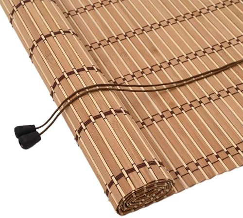vidaXL Store Enrouleur avec des Rideaux Nature 100 x 220 cm Bambou, Store roulissant rectangulaire Moderne, en Bambou, avec contrôle de lumière pour Salon et Bureau