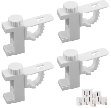 JOIYHY 4 piezas soporte barra cortina vestidor, soporte barra transversal ajustable ABS para mi vestidor, sala de maquillaje, oficina, estantes o encimera