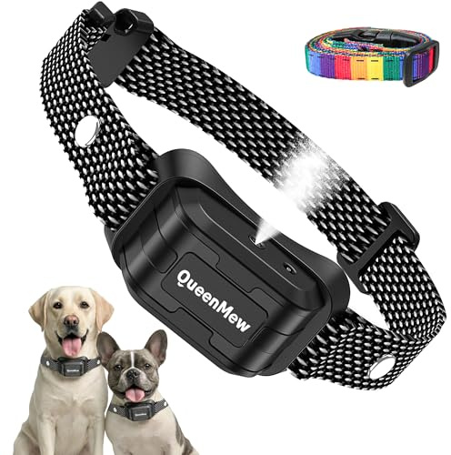 Collier Anti Aboiement Chien, Auto Colliers Spray Anti Aboiement Chiens avec 3 Niveaux Sensibilité et Pulvérisation Réglables, Collier Citronnelle Chien avec 2 Sangles pour Petits Grands Chiens