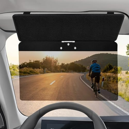 Rallonge Pare Soleil Voiture, Réglable Extension Pare Soleil Voiture Brise Avant Accessoire Interieur, Anti-éblouissement Protection UV et Solaire, Adapté à Siège Conducteur ou Passager Avant, Noir