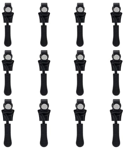 12 Pezzi Kit Riparazione Cerniere Universale, Set di Ricambio Cursori per Zip in 3 Taglie (S, M, L), Fissatore Istantaneo per Riparazione di Valigie, Zaini, Giacche e Stivali