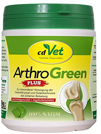 cdVet ArthroGreen Plus 330g - complément alimentaire naturel et efficace pour soutenir les articulations des chiens et des chats avec des vitamines et des minéraux