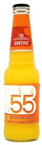 Britvic 55 Sparkling Orange Fruit Juice (24 x 275ml Glass Bottles)