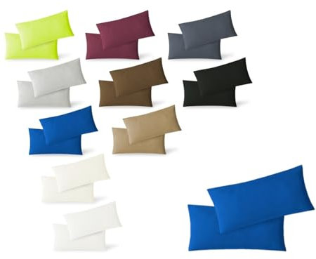 EXKLUSIV HEIMTEXTIL Jersey Kissenbezug 2er Set 40 x 80 cm Royalblau