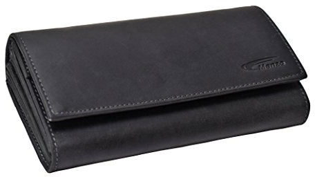 Menzo Kellnerbörse aus echten Leder, Kellnergeldtasche, Kellnerbeutel (schwarz)