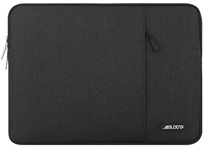 MOSISO Laptop Case 17.3 inch, 17-17.3 inch Laptop Sleeve Compatible with Dell, HP, Lenovo, Asus, Acer, Alienware, Polyester Vertical Computer Sleeve Bag with Pocket, Black
