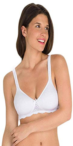 Playtex Flower Elegance P04MW Reggiseno Senza Ferretto E Coppa Morbida Imbottita 3D Spacer TG 6C 40C Colore Bianco