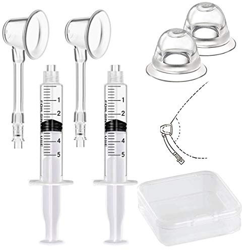 Gipizi Inverted Nipple Puller 2 PC Nipple Aspirator Corrector Women Nipple Suckers for Flat Nipples