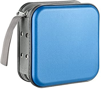 LIOVODE DVD-Tasche,48 Kapazität CD-Hülle Halter Lagerung Veranstalter Hartplastik Schutz Disc-Geldbörse für Auto (48 Kapazität, Himmelblau 48)