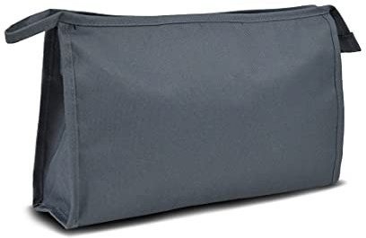 Kinston Große wasserdichte Kulturtasche aus Textil, Kosmetiktasche für Reisen - Grau, Kulturbeutel Organizer