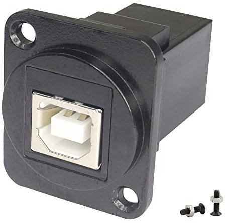 QIANRENON USB B zu A D Panel Connector,USB 2.0 Datenanschluss Lötfreie Buchse, Buchse zu Buchse Konverter Datenübertragungsanschlüsse für Audio Video Optoelektronisches Netzwerk,Schwarz