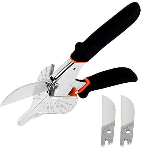 FLORA GUARD Miter Shears, Multi Angle Trim Cutter, Gasket Shear for Cutting Soft Wood, Plastic, PVC and More, Including 2 Spare Blades (JDJ-001)