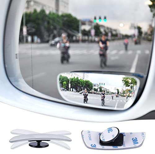 Greyoe Espejo Retrovisor Coche, Espejo Convexo, Espejo Coche 2 Piezas Espejo Punto Ciego Giratorio 360° que Amplía la Visión para una Conducción Segura, adapta mayoría coches los Coches y Camiones