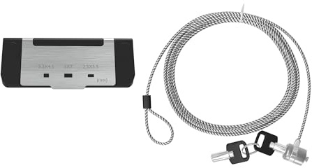CTA Laptop & Tablet Cable Lock with Universal Metal Plate - Secure K-Slot Lock Laptops and Tablets Via Adhesive Lock - Laptops & Add-Ons
