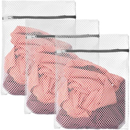 Giantree 3 sacchetti in rete per biancheria delicata, resistenti, a nido d'ape, con protezione elastica con cerniera, per lavatrice, asciugatrice, sacchetti delicati per lavare calze, calze,