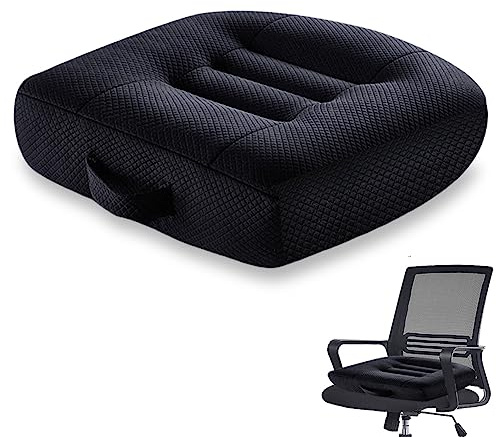 Coussin rehausseur de siège de voiture : 40 x 40 cm, coussin de siège ergonomique orthopédique extra large pour chaise de bureau, voiture, coussin pour fauteuil roulant ou rehausseur de siège pour