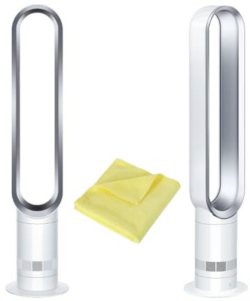 Sir Schmeer Paño & Dyson AM07 - Ventilador torre con tecnología Air Multiplier, con mando a distancia (blanco/plateado)
