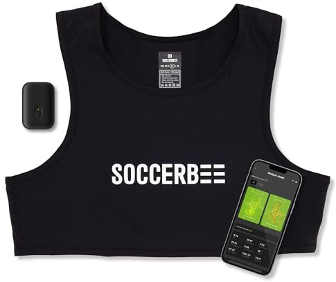 SOCCERBEE-BEE PRO 2 - Sports GPS Tracker & Vest for Outdoor Sports | 30days trial included & Subscription Requierd | Soccer Training Equipment | Fitness Tracker (size Large)