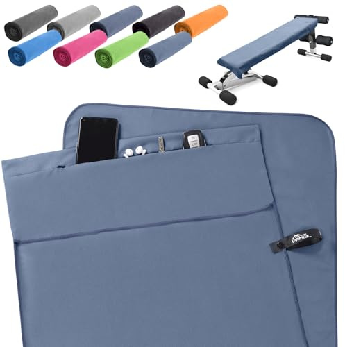 Pameil Asciugamano in microfibra 120 x 50 cm, asciugatura rapida e ultra assorbente, asciugamano sportivo con tasca con cerniera, asciugamano sportivo e asciugamano da viaggio perfetto (blu scuro)
