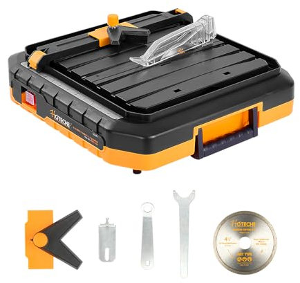 Hoteche elektrischer Fliesenschneider 500W mit Elektromagnetischem Schalter 5200RPM Arbeitsfläche 330x360mm Schneidtiefe 22.5mm bei 90 Grad und 12.5mm bei 45 Grad geeignet für Fliesen schneiden