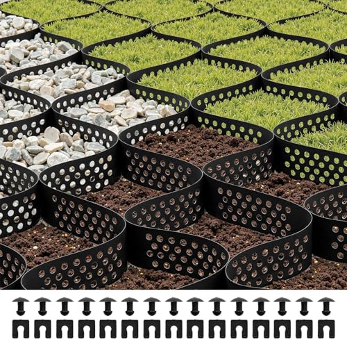 VEVOR Rejilla de Tierra Profundidad de 7,5 cm Rejilla para Entrada de Grava 520 x 270 cm Base Permeable para Césped para Estabilizar Entradas de Vehículos, Jardines, Patios en Terrenos Inclinados