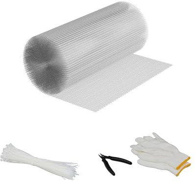 Relaxdays Malla Gallinero, 50 cm x 10 m, Rejilla para Vallas de 6,3 x 6,3 mm, Alambrada Conejera y Corral, Plateado, 100% Acero