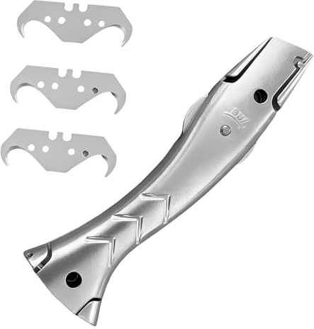 SRJQXH Cutter Professionale, Lega di Alluminio Coltello da Taglio per Tappeti, Impugnatura a Forma di Pesce Taglierina di Sicurezza, per Tagliare Moquette o Tubi di Plastica