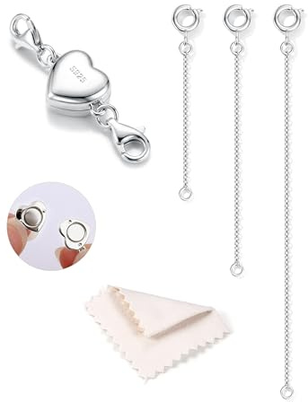 YADOCA Kedjeförlängning silver 925 magnetlås kedja 14K förgylld förlängning guldkedja halsband vristlänk armband förlängningskedja för kvinnor män, magnet