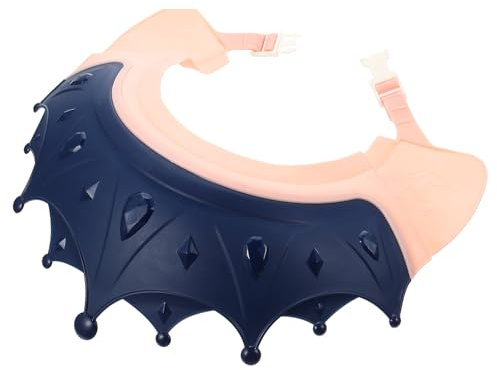 KJHBV Adjustable Hair Wash Hat with Lovely Crown Design, Lightweight Blue Plastic and Tpe Bathing Hat for Boys, Portable Shampoo Protector for Hair Washing