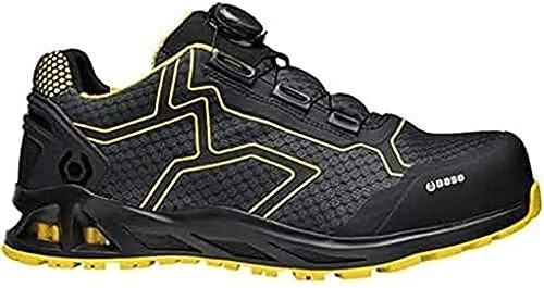 Base Protection K-Rush Scarpa Antinfortunistica con Sistema BOA, Nero/Giallo, Taglie 45