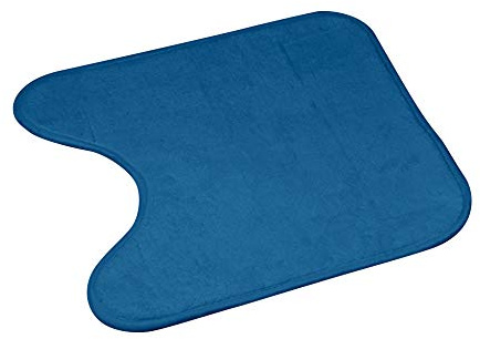 Douceur d'Intérieur, Tappeto Contour Wc (45 x 45 cm) Vitamina Blu/Smeraldo, Microfibra