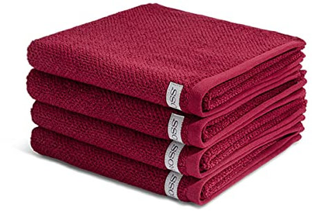 Ross - 4 teiliges Frottier-Set - Selection Bio-Baumwolle (4 X Handtuch im Set) - 540 g/m2 - Baumwolle - Frottee - saugstark - weich und flauschig - Rubin