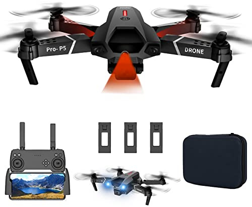 CJGKDJS Droni RC Pieghevoli con Fotocamera 4K HD per Adulti, Mini Drone per Principianti, prevenzione Intelligente degli Ostacoli, sensore di gravità, Posizionamento del Flusso Ottico al Passaggio d