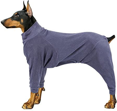 VasedGins Hunde-Wintermantel, Weihnachtspullover, Mäntel, Outfit, Kleidung, Einteiler, Fleece-Mantel mit Beinen, warm und Jacken, klein, mittel, groß, für drinnen und draußen, XXL, grau