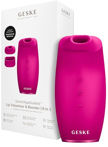 GESKE | SmartAppGuided™ Lip Volumizer & Booster | 6 in 1 | Quick Lip Plumper | Lippenbooster vollere Lippen | Lippenauffüller & Lippenvergrößerer automatisch | Vergrößerung Lippen Volumen Selfie
