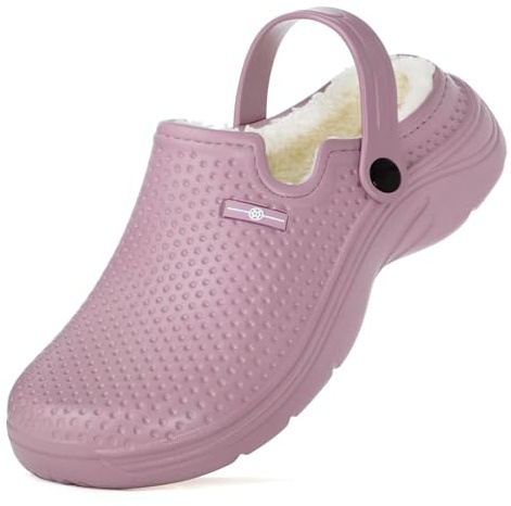 Zoccoli Donna Invernali Uomo Pantofole Impermeabile Sabot Scarpa Giardino Pelliccia Ciabatte Imbottite e Calde Pantofole da Giardino Antiscivolo Ciabatte