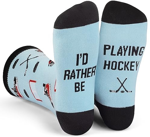 I'd Rather Be Playing Hockey Socks Funny Gift for Hockey Players & Coaches