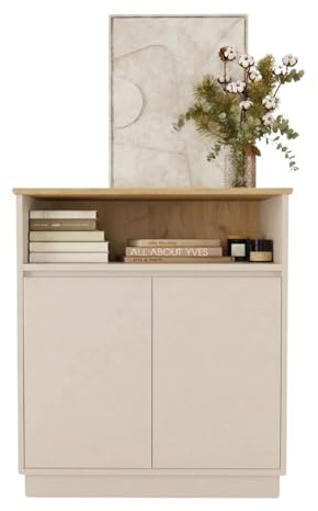 Modern Wooden Shoe Rack Cabinet – 80 cm Oak Sideboard and Storage Unit with Drawers, Durable Floor Cabinet for Bedroom, Living Room Storage, Kitchen Units, Hallway or Narrow Sideboard (Oak, Mono)