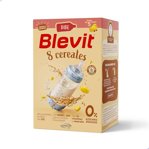 Blevit Bibe 8 Cereales | 500g | Papilla para Bebé desde los 5 Meses con 95% de Cereales - 14 Vitaminas y Minerales