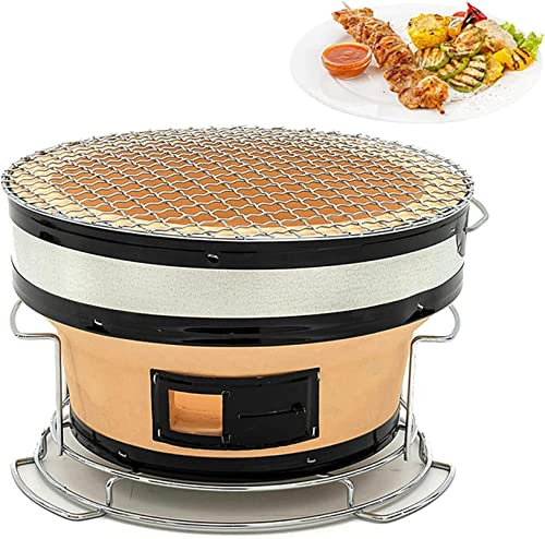 Japansk Rund Yakatori Kolgrill/Keramisk Lera Hibachi Bbq/Bordsgrill Spis Med Trådnät För Matlagning Utomhus