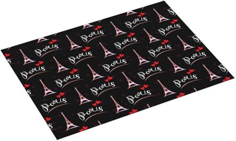 Alfombrillas grandes para secar platos para encimera de cocina, 18 x 24 pulgadas, absorbente de la Torre Eiffel de París, tapete de secado para encimera de cocina, tapete de microfibra con lazo para