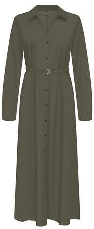 Onlnova Life Vis L/S Renna Long Dress, Kalamata, S