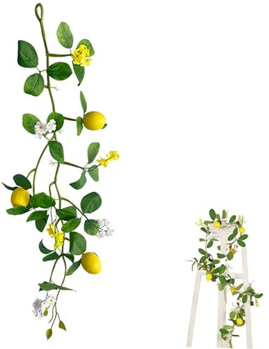 LONGHAO Ramas De LimóN Artificial,Limones Amarillos Artificiales,Limones Artificiales,Limones De Fruta Falsa De SimulacióN,Ramitas De LimóN Artificiales,para DecoracióN De Mesa