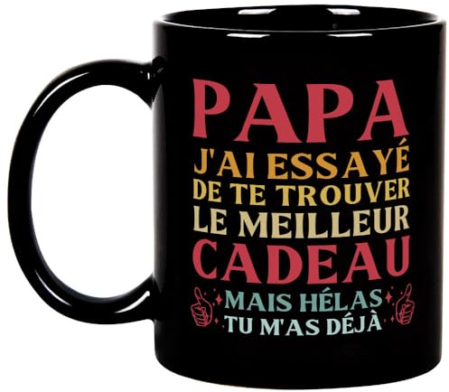Fatbaby Tasse à café drôle pour papa, cadeau humoristique pour son anniversaire, la fête des Pères ou Noël, de la part de fille, fils, enfants. Tasse à thé pour père, 11 oz.