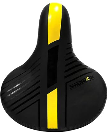 QSTDGVPW Selle de Vélo Ergonomique pour VTT et Vélo de Route, Amortie, Antidérapante et Confortable, Idéale pour Hommes et Femmes. Accès, Jaune