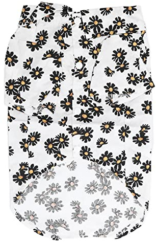Chemise pour Chien imprimé Marguerite, Doux, Respirant, Flexible, pour Animaux de Compagnie, pour Petits et Moyens Chiens, Chats, en Coton, Tenue d'été Confortable, Tenue (L)