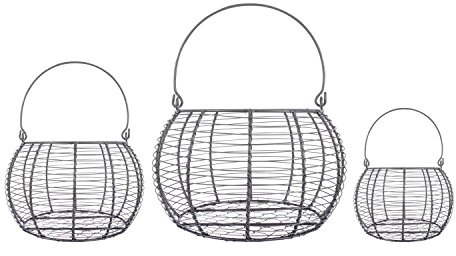 DII Vintage Wire Storage Baskets, Egg Basket Set, Rustic 3 Piece