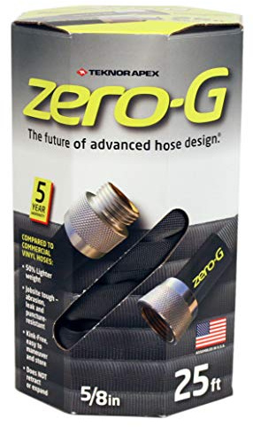 zero-G 25' Lightweight, Ultra Flexible, Durable, Kink-Free Garden Hose, 5/8-Inch by 50-Feet (5/8 x 50', 2-Pack) …