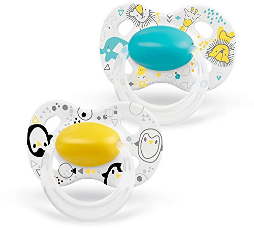 Medela Baby Original Schnuller – Für Babys von 6-18 Monaten – 2 Stück Gelb & Türkis